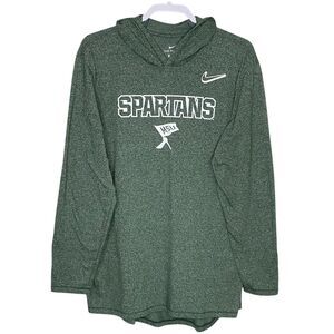Nike MSU Spartans Hoodie XL Green Sweatshirt Michigan State Lightweight Pullover